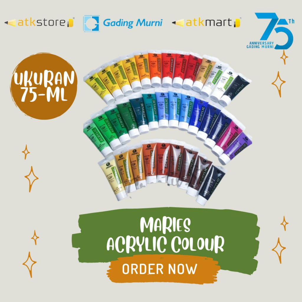 

Maries Acrylic Paint 75ml - Cat Akrilik Berkualitas, Cepat Kering