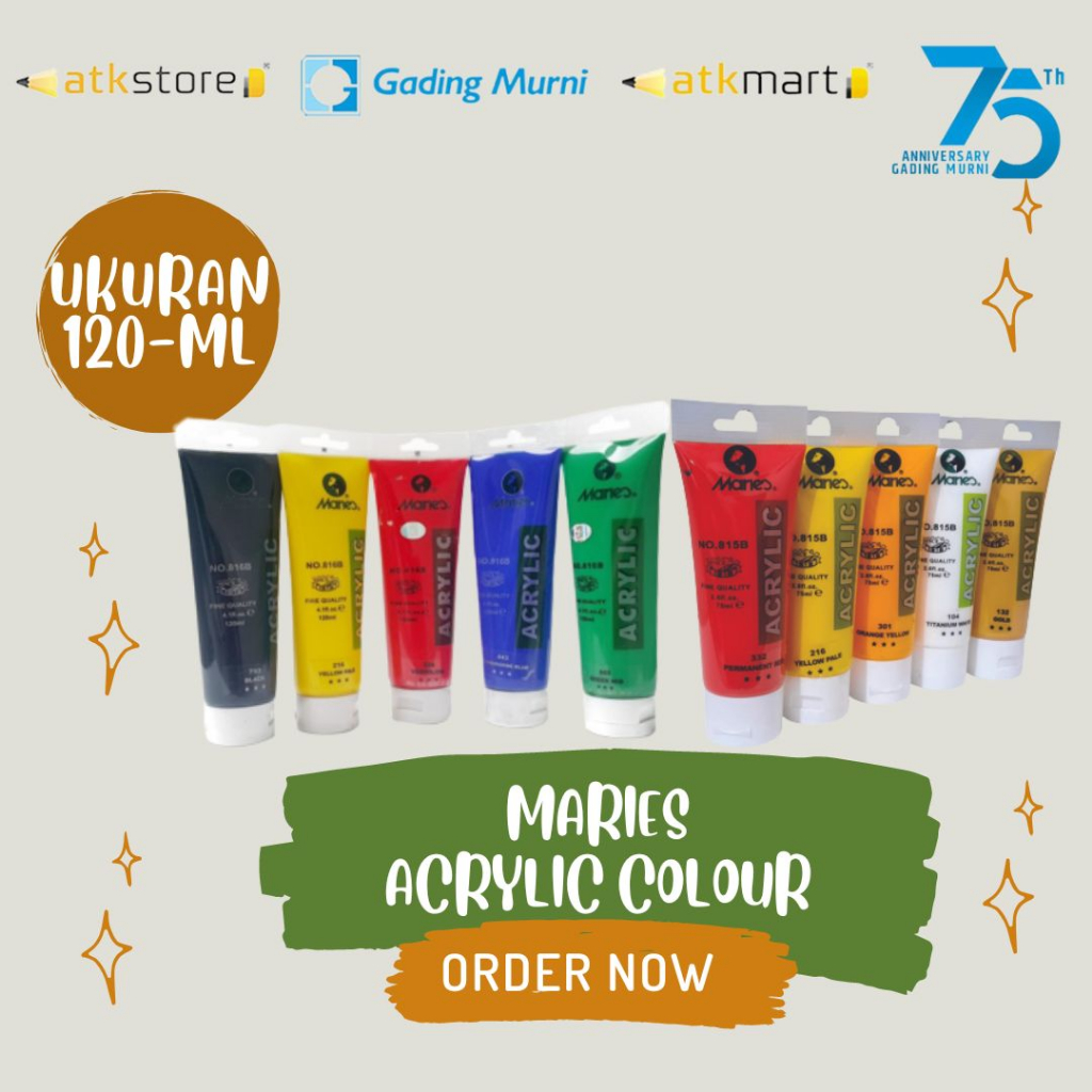 

Cat Acrylic Akrilik Maries 120 ml - Cat Lukis maries 120ml / Cat Akrilik / Acrylic Paint 120ml / Cat Lukis / Acrylic Colour