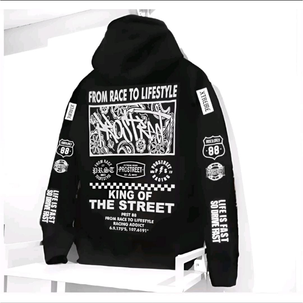 NEW JAKET SWEATER HOODIE PROSTREET GUARDIAN RIDER - HOODIE PROSTREET GUARDIAN RIDER HITAM PREMIUM