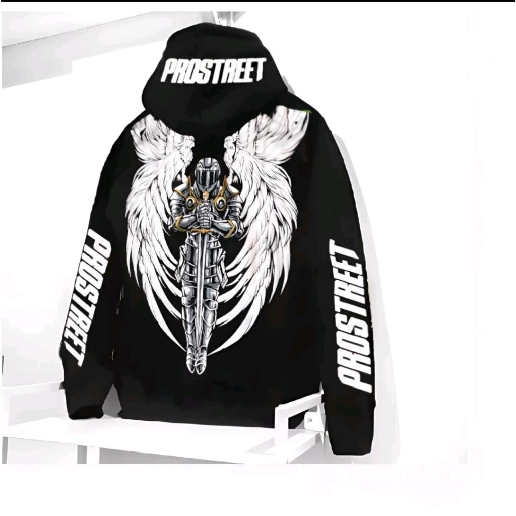 official jaket sweater hoodie prostreet guardian rider - hoodie prostreet guardian rider hitam