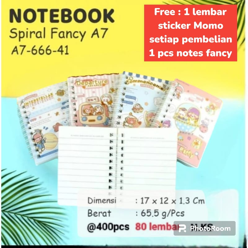 

Notes Mini Agenda size A7 Fancy Kartun (FREE:STICKER MOMO)