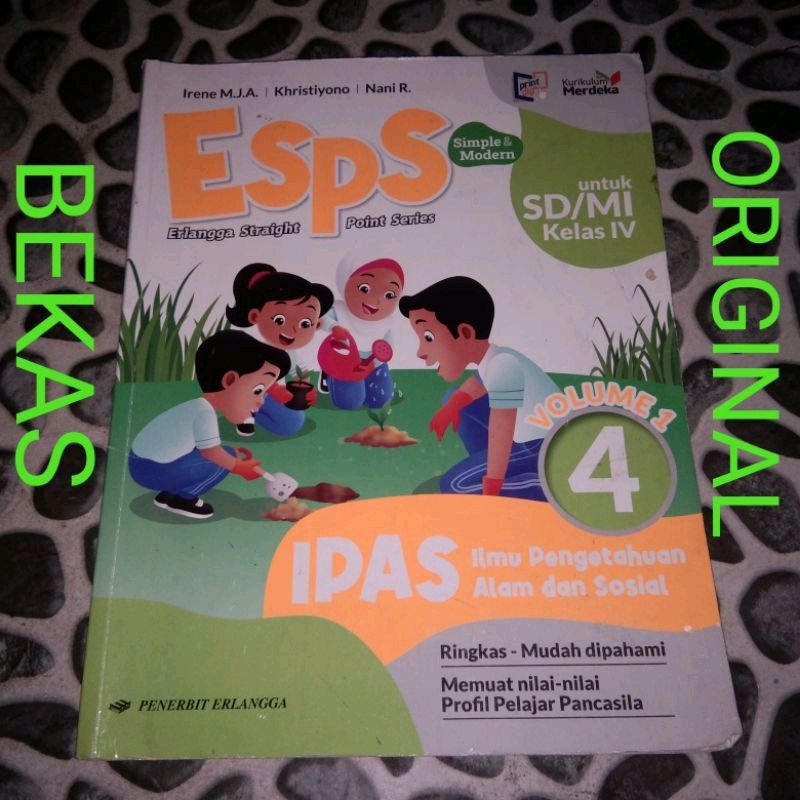 Buku ESPS KELAS 4 IV SD MI PENERBIT ERLANGGA KURIKULUM MERDEKA - MATEMATIKA - IPAS ILMU PENGETAHUAN ALAM DAN SOSIAL - BAHASA INDONESIA - PENDIDIKAN PANCASILA PPKN PKN - PJOK JASMANI OLAHRAGA SENI BUDAYA GROW WITH ENGLISH BAHASA INGGRIS AGAMA ISLAM