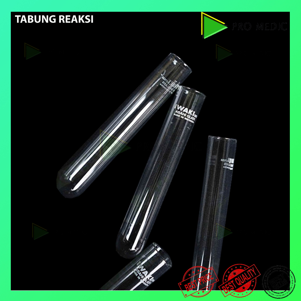 Tabung Reaksi 12ml 16x100mm Iwaki Pyrex Asahi 1box | Test Tube Kaca