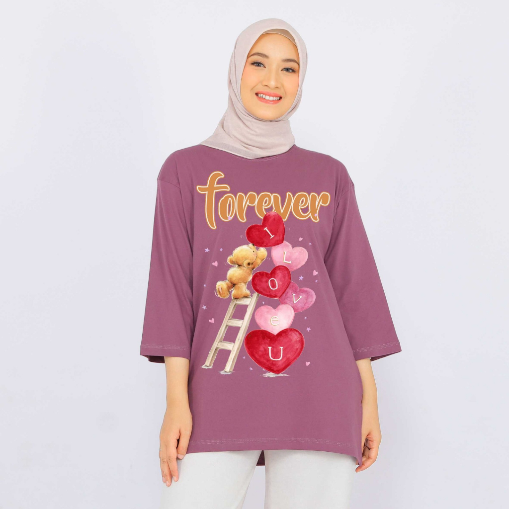 Kaos Oversized Forever Baju Atasan Wanita Hijab Trendy