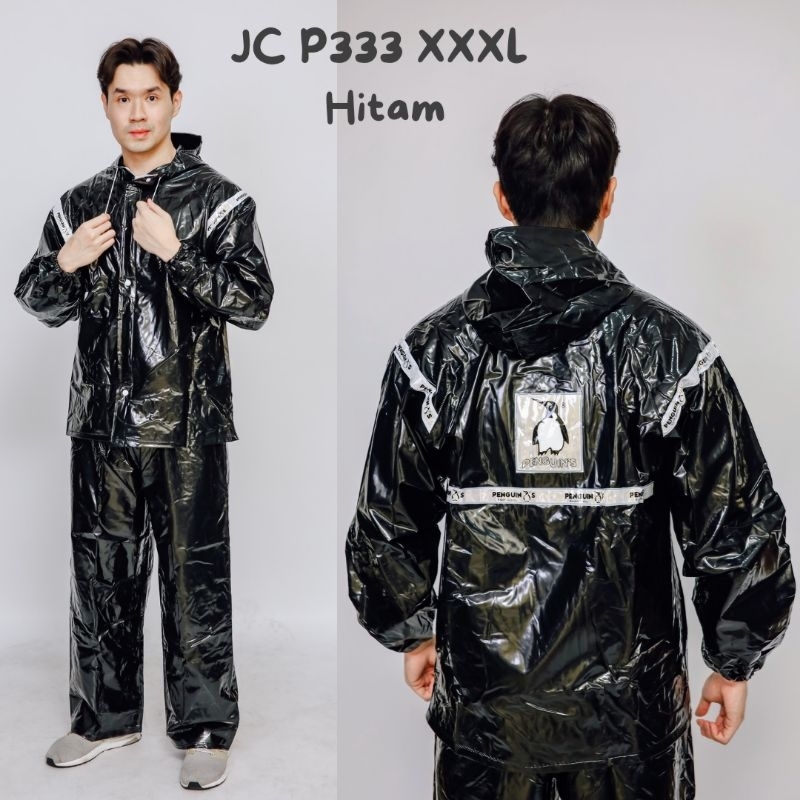 jas hujan jaket celana P333 HITAM PENGUIN'S