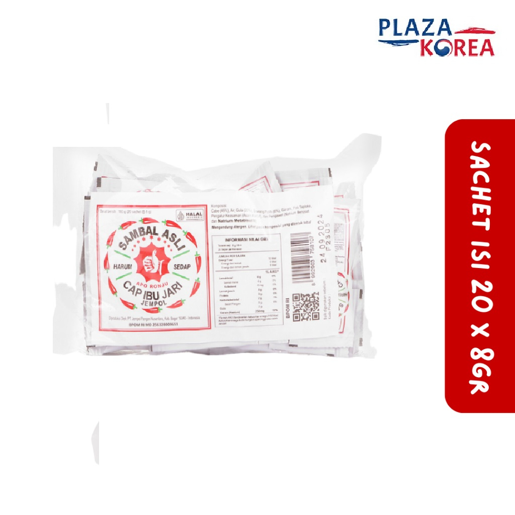 

SAMBAL ASLI CAP IBU JARI JEMPOL ORIGINAL SACHET 20 x 8 GR - SAUS SAOS SAMBEL