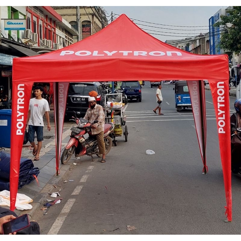 Tenda 3x3 super premium custom printing tebal besi 1,4