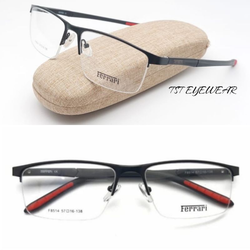 Frame Kacamata Free Lensa Minus Antiradiasi Fashion Pria Sport Besi - 8514