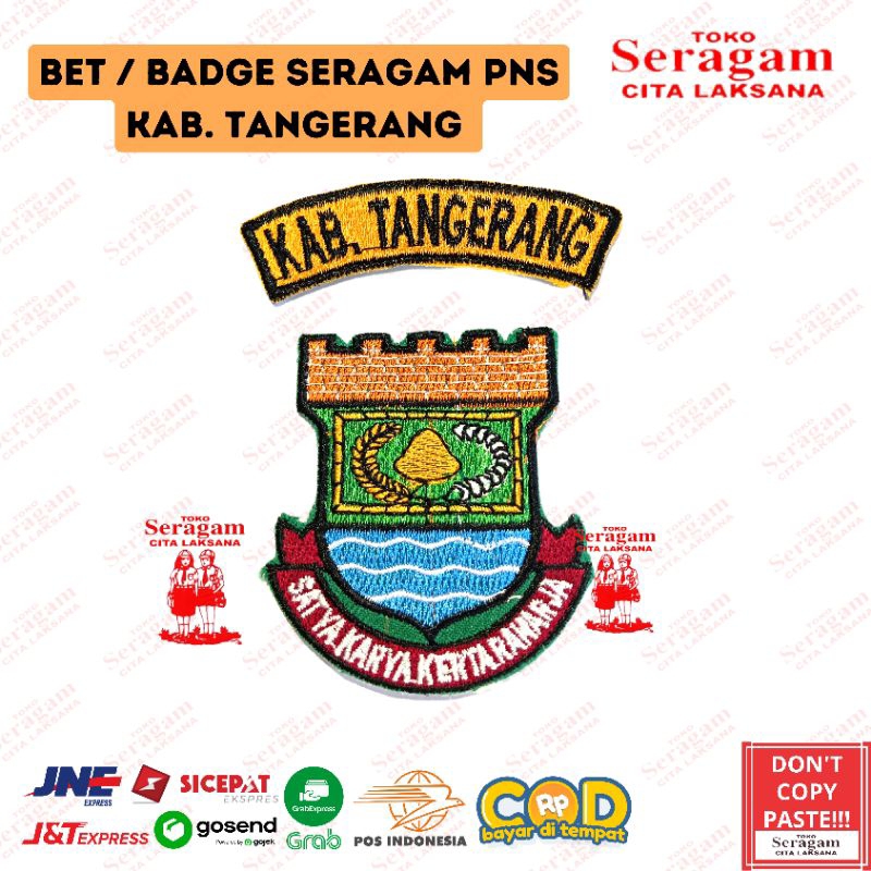 Badge / Emblem / Bet / Logo Seragam PNS Kabupaten Tangerang Bordir