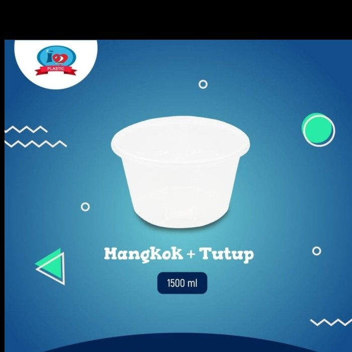 Mangkok makanan plastik / Thinwall Round 1500 ml @10 Pcs