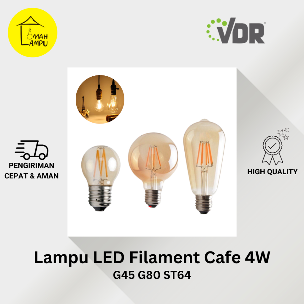 Lampu LED Filament Cafe VDR - Filamen Kuning