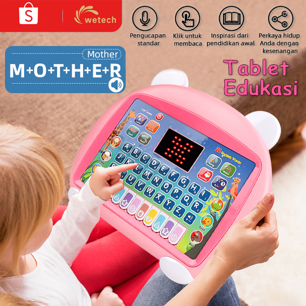 Terlaris WETECH Laptop Mainan Edukasi Anak Tablet Belajar Huruf Edukasi Anak Mainan Tablet Musik