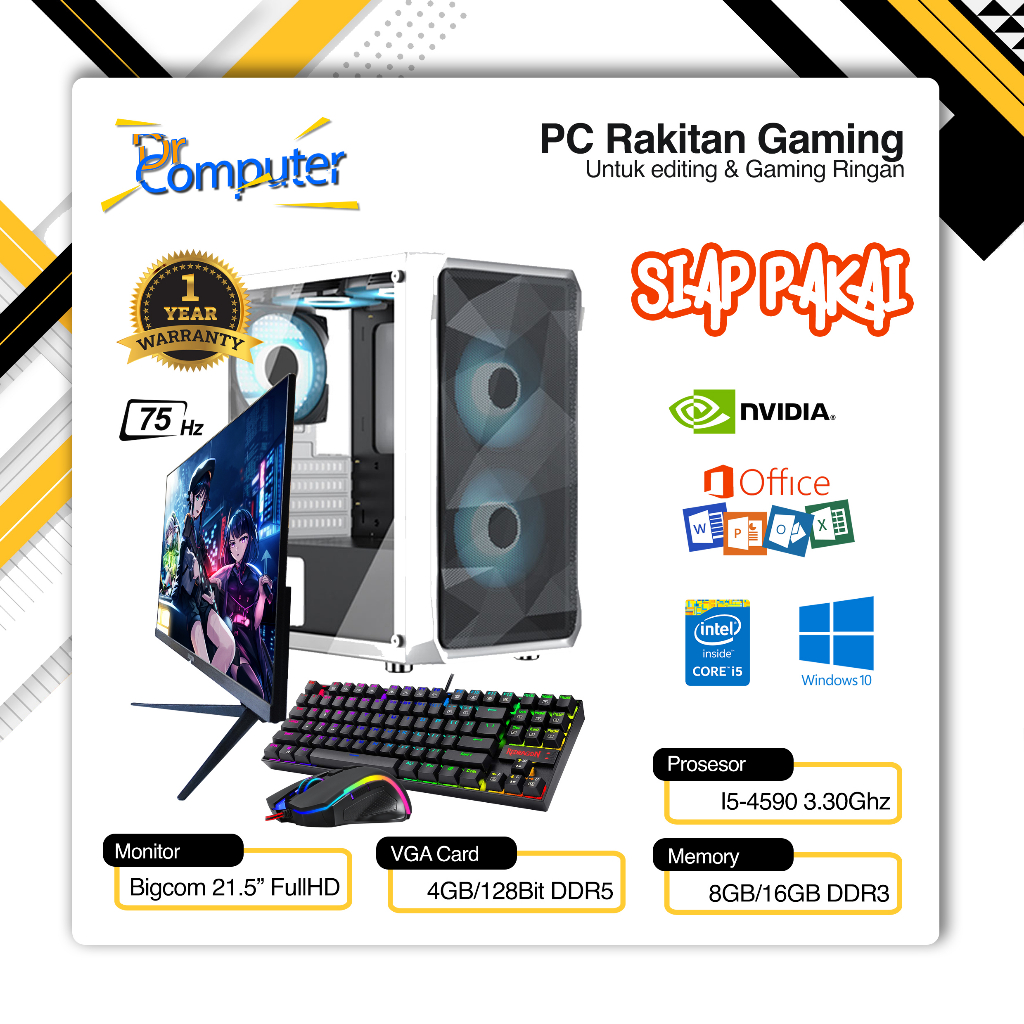 PC Rakitan Gaming i5 4590+GTX 750 Ti Fullset Garansi 1 Tahun