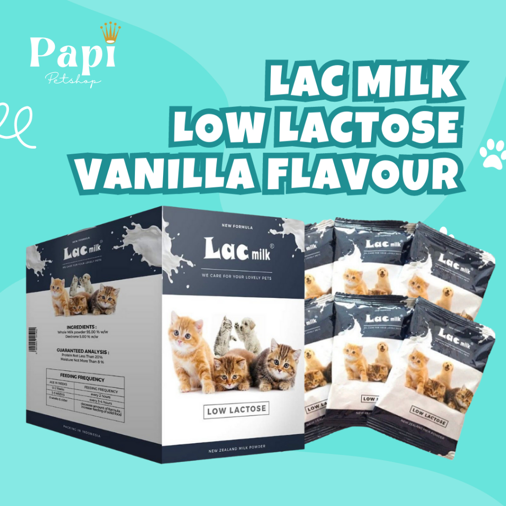 Susu Kucing Bayi Kitten Adult Lac Milk Low Lactose Sachet Susu Kucing Bayi Baru Lahir Susu Growssy