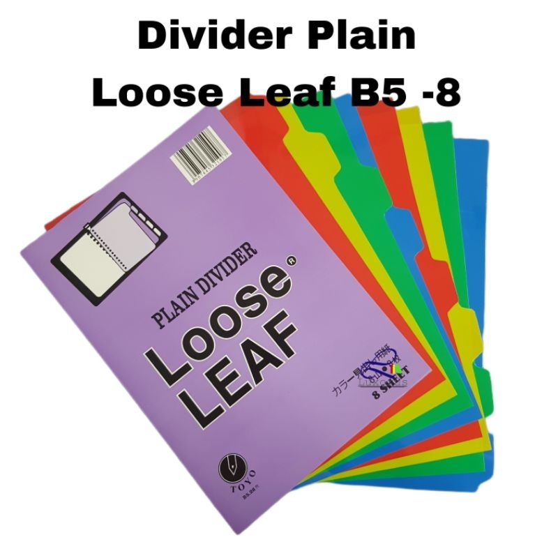 

Divider Plain Loose Leaf Toyo B5 - 8 Lembar