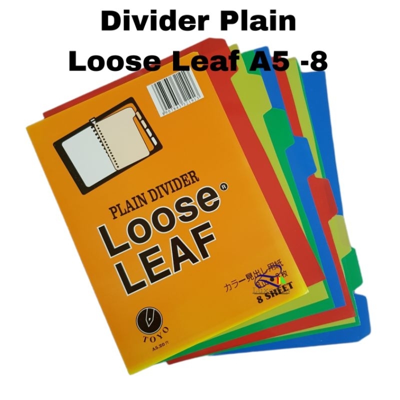 

Divider Plain Loose Leaf Toyo A5 - 8 Lembar