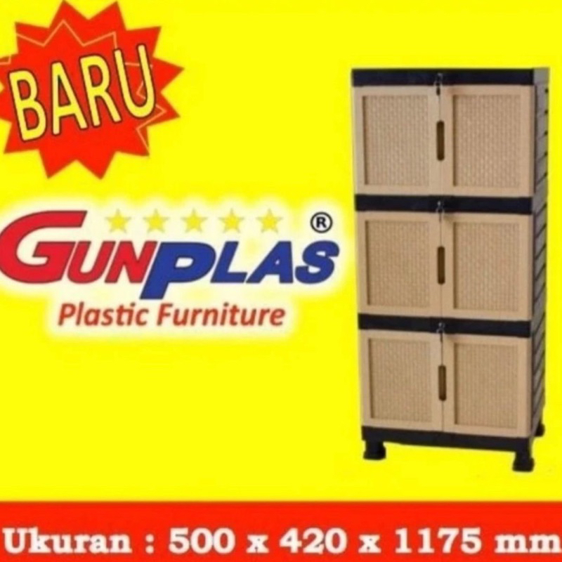 lemari plastik gunplas 3ss kunci