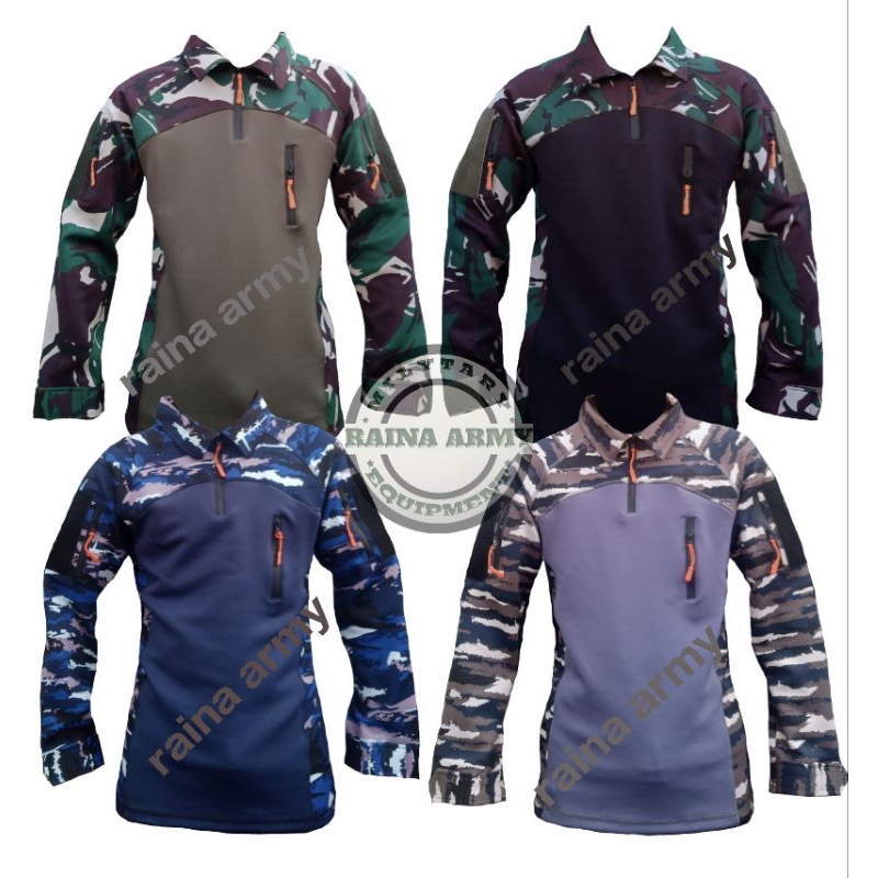 kaos bdu scuba kaos tactical bdu t-shirt lengan panjang loreng auri sbp kri layar hitam hijau malvin