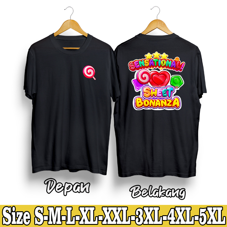 Kaos Dewasa Lollipop Logo Sensational Sweet Bonanza Bahan Cotton Combad 30S Premium