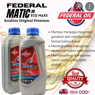 Oli Motor Federal Matic 30 / 40 Spesialis Dingin 800ml Oli Motor Matic Federal Matic 0.8L Oli Mesin 