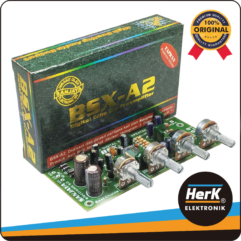 KIT TONE CONTROL ECHO PLUS MIC BSX A2 BELL BGR dengan IC PT2399 Dual Mic Input dan Distorsi Rendah T