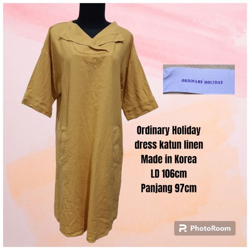 Ordinary Holiday dress wanita katun linen
