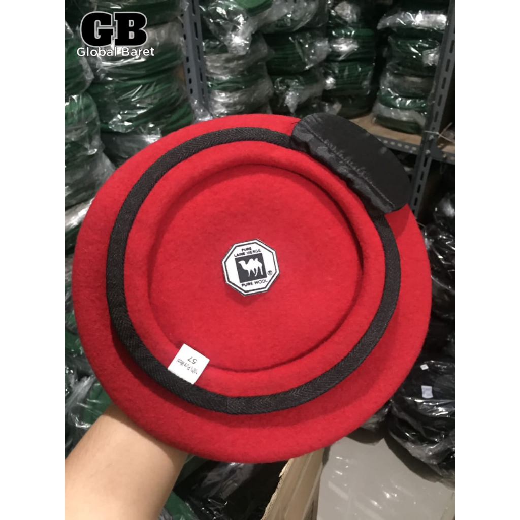 Baret Kopasus / Merah , Camel Asli Logo Onta Hitam