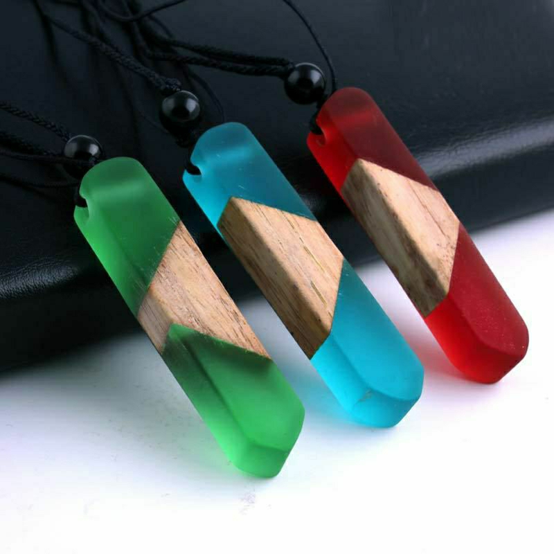 Kalung Batu Kristal Imitasi Unik Pria Wanita / Kalung Hexagonal Crystal Stone Warna Warni - Kalung P