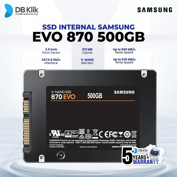 Ssd Samsung Evo 870 500Gb Sata 2.5" V Nand-Ssd Internal Samsung Evo870