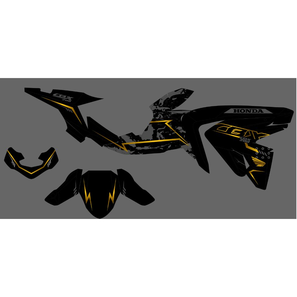 Stiker decal motor CB 150 X design terbaru MOTIF Pulau Indonesia Hitam Abu