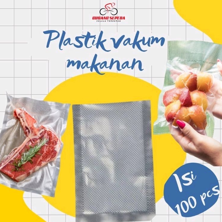 PLASTIK VAKUM MAKANAN EMBOS VACUUM VACUM BAG EMBOSSED isi 100 lembar