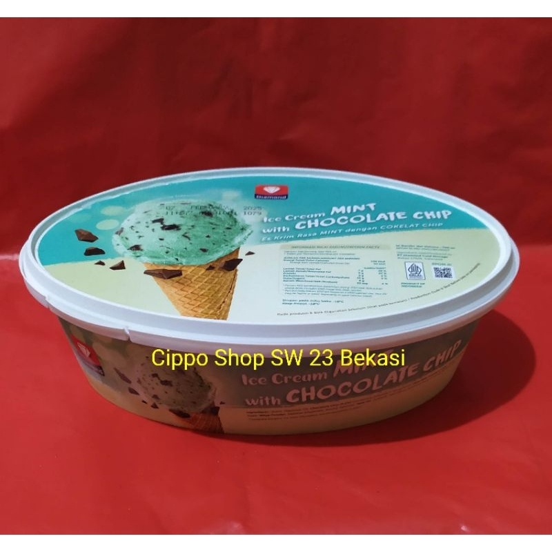 

Ice Cream MINT with CHOCOLATE CHIP 700ml ,Produk TERBARU....!!!!