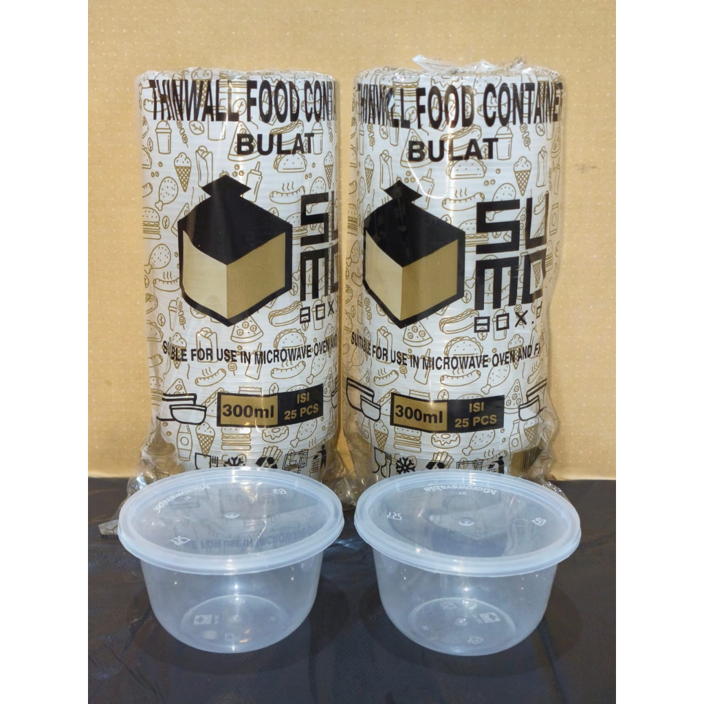 Thinwall BULAT 300 ml + tutup cup puding pudding / mangkok plastik 300 ml