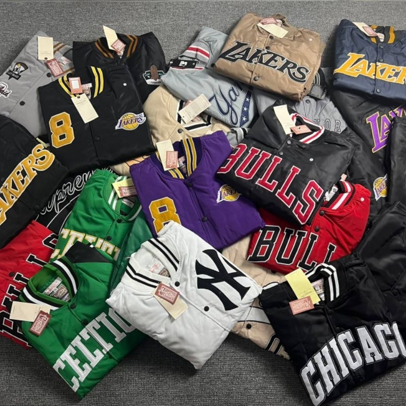 NEW AL VARSITY BOMBER PRIA WANITA TRANDY CELTICS//BULLS//YANKES//LAKERS FULLTAG LEBEL HIGH QUALITY