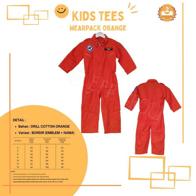 WEARPACK ORANGE ANAK ANAK