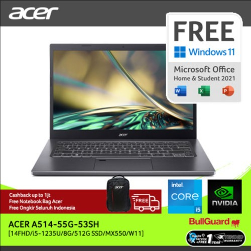 ( FREE UPGRADE RAM 8GB ) ACER ASPIRE 5 SLIM A514-55G-53SH 14