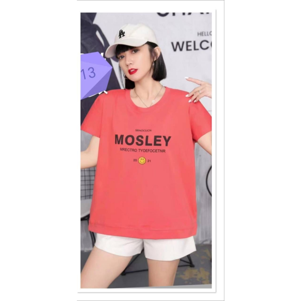 KAOS COTTON MINOCUCN MOSLEY 2021 BASIC POLOS TANGAN PENDEK PREMIUM WANITA ATASAN KAOS BASIC POLOS FU