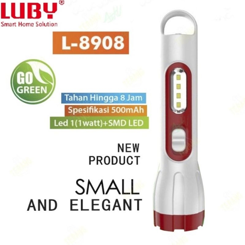 L8908 Lampu Senter Emergency LED LUBY Rechargeable L-8908