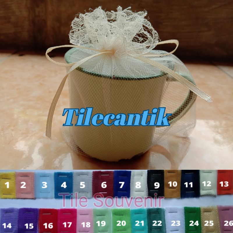 tile gelas enamel/ bungkus tile/ bungkus souvenir/ kemasan tile/ kemasan souvenir/ tilecantik