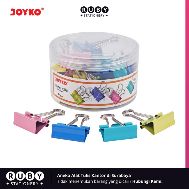 

RUBY STATIONERY Klip Penjepit Kertas 155PTL Pastel Joyko - Binder Clip