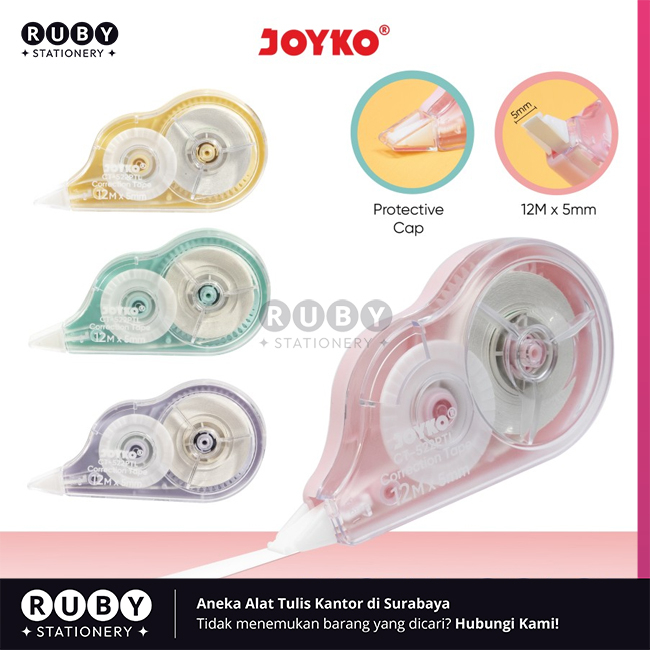 

RUBY STATIONERY Pita Koreksi CT-522PTL Pastel Color Joyko - Correction Tape