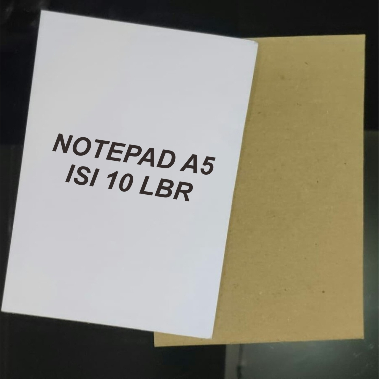 

NOTEPAD A5 TANPA ALAS ISI 10 PLY BISA CUSTOM LOGO