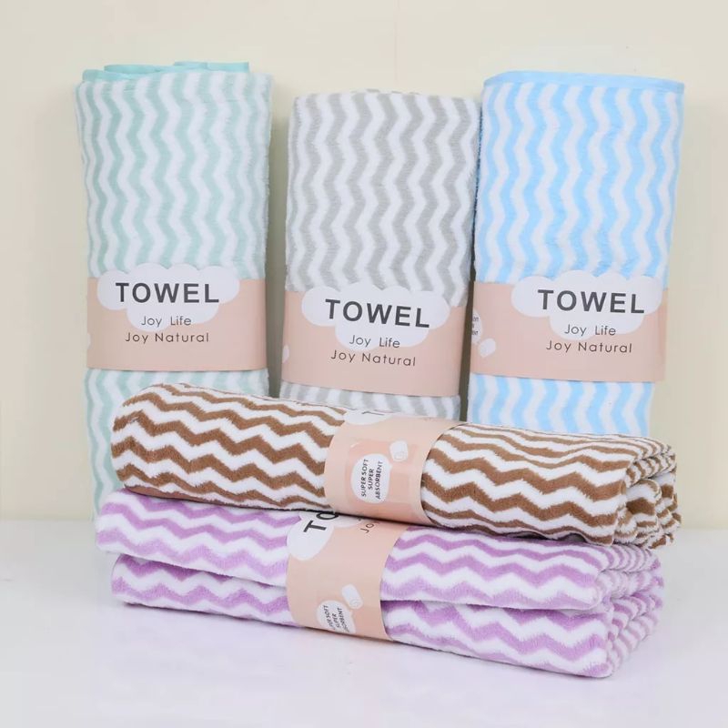 HANDUK MANDI DEWASA TOWEL JOY LIFE JOY NATURAL 70cmx140cm HANDUK ZIGZAG
