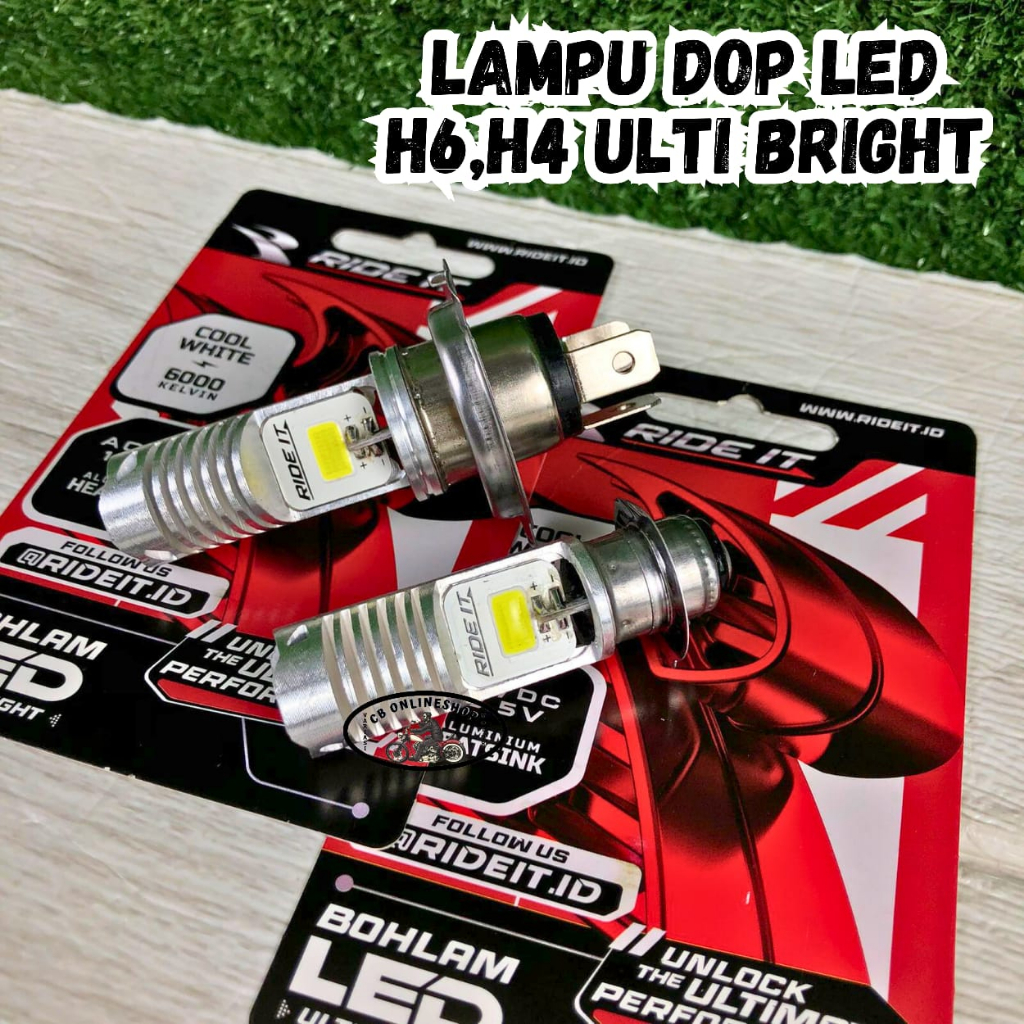 LAMPU DOP LED H6 K1 2 SISI 18 WATT bohlam DOP LED H4 K3 DOP MATIC DOP MOTOR BEBEK RIDE IT