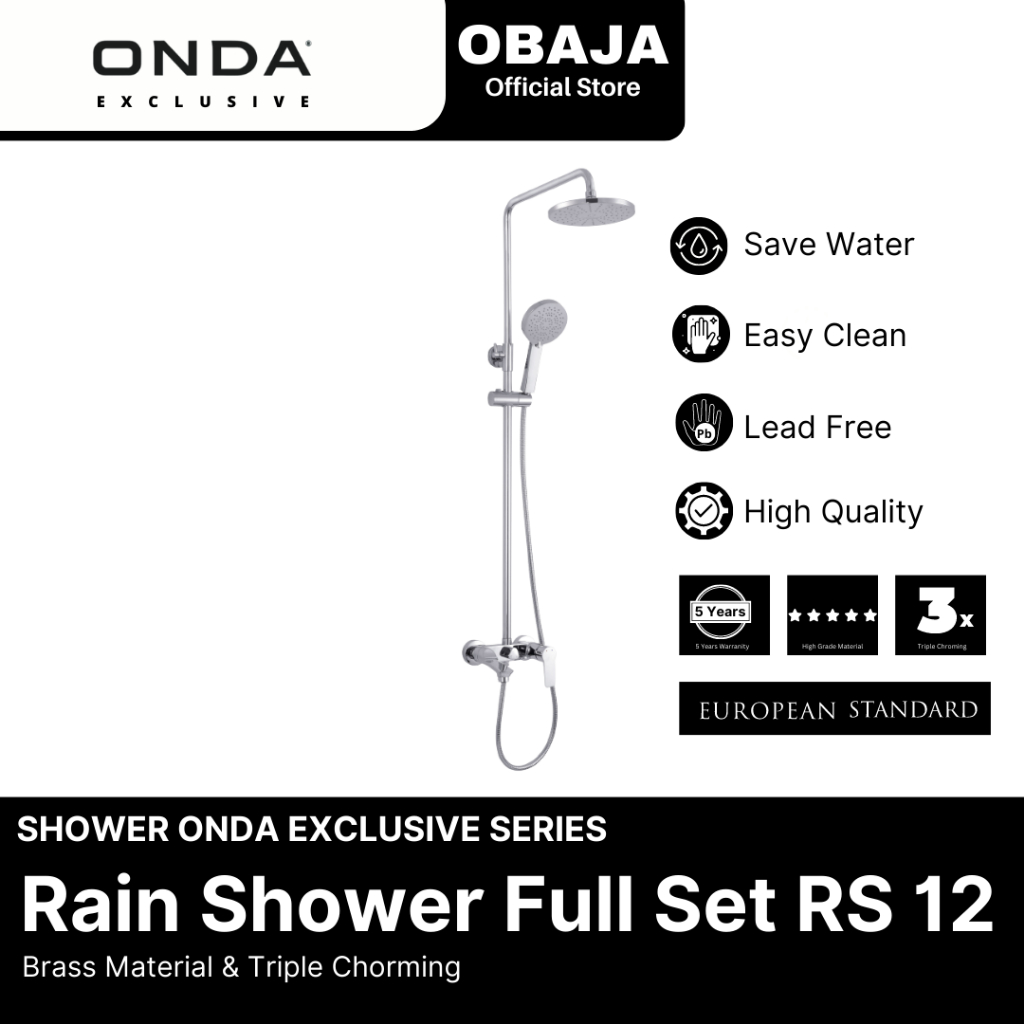 Onda Exclusive Rain Shower Full Set RS 12 Onda Exclusive/Satu Set Mixed Rain Shower