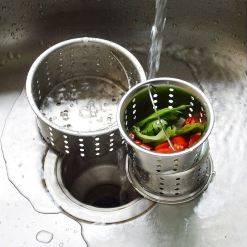 Saringan Wastafel Cuci Piring Stainless Penutup Bak Sink Anti Pecah