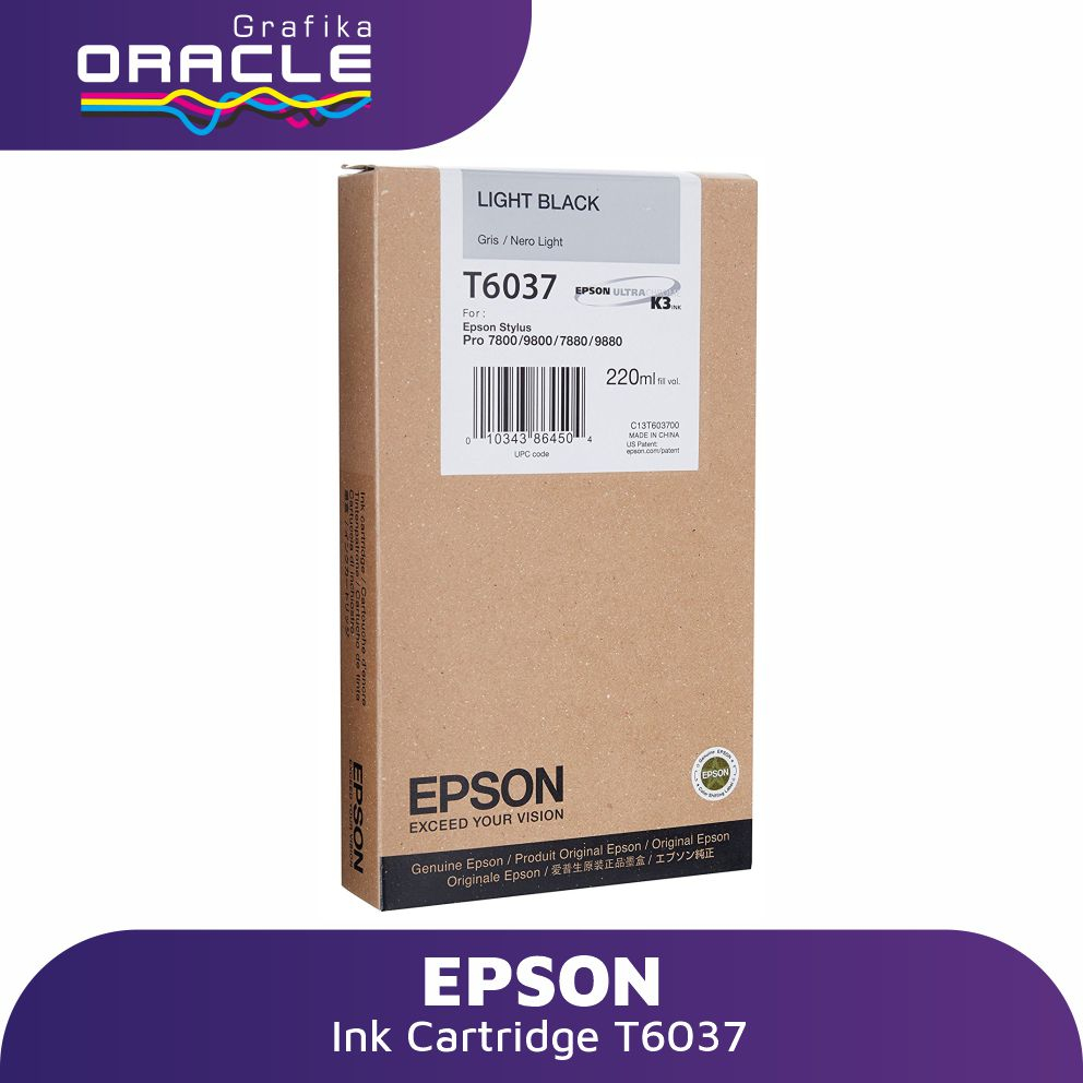 EPSON T6037 LIGHT BLACK INK CARTRIDGE 220ML FOR SP 7800/9800