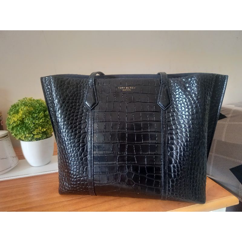 torry burch perry croco tote bag original