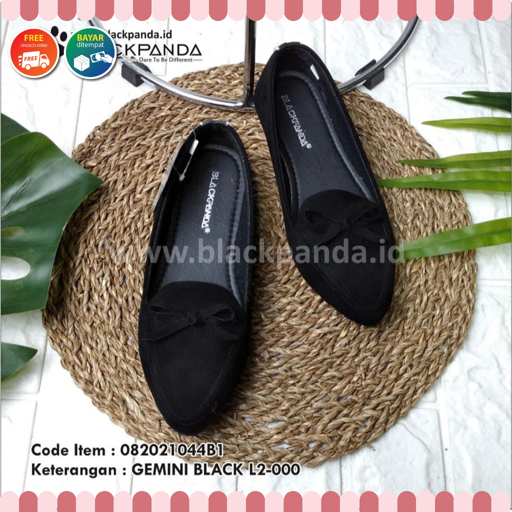 Black Panda Wanita Sepatu Black Panda / Sepatu Wanita / Flatshoes Wanita / Black Panda Gemini L2000 