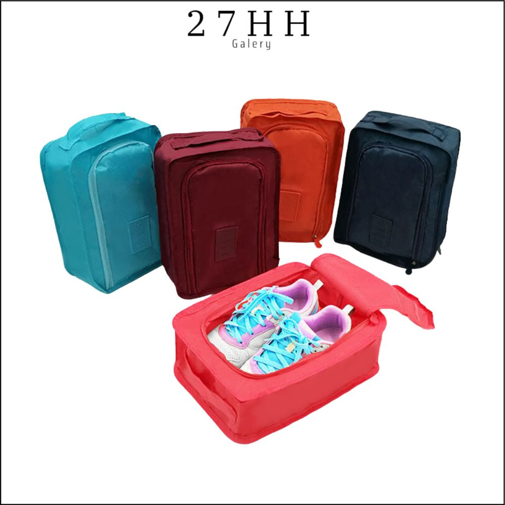 27HH TAS TRAVEL PENYIMPANAN SEPATU SANDAL KASUT DUA SEKAT POUCH TRAVELING SHOES BAG ORGANIZER IMPORT